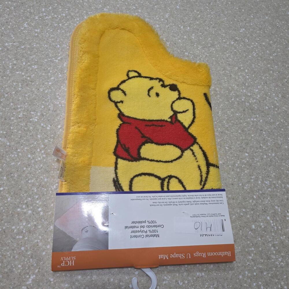 Winnie The Pooh Bathroom U-shape Rug Yellow NWT